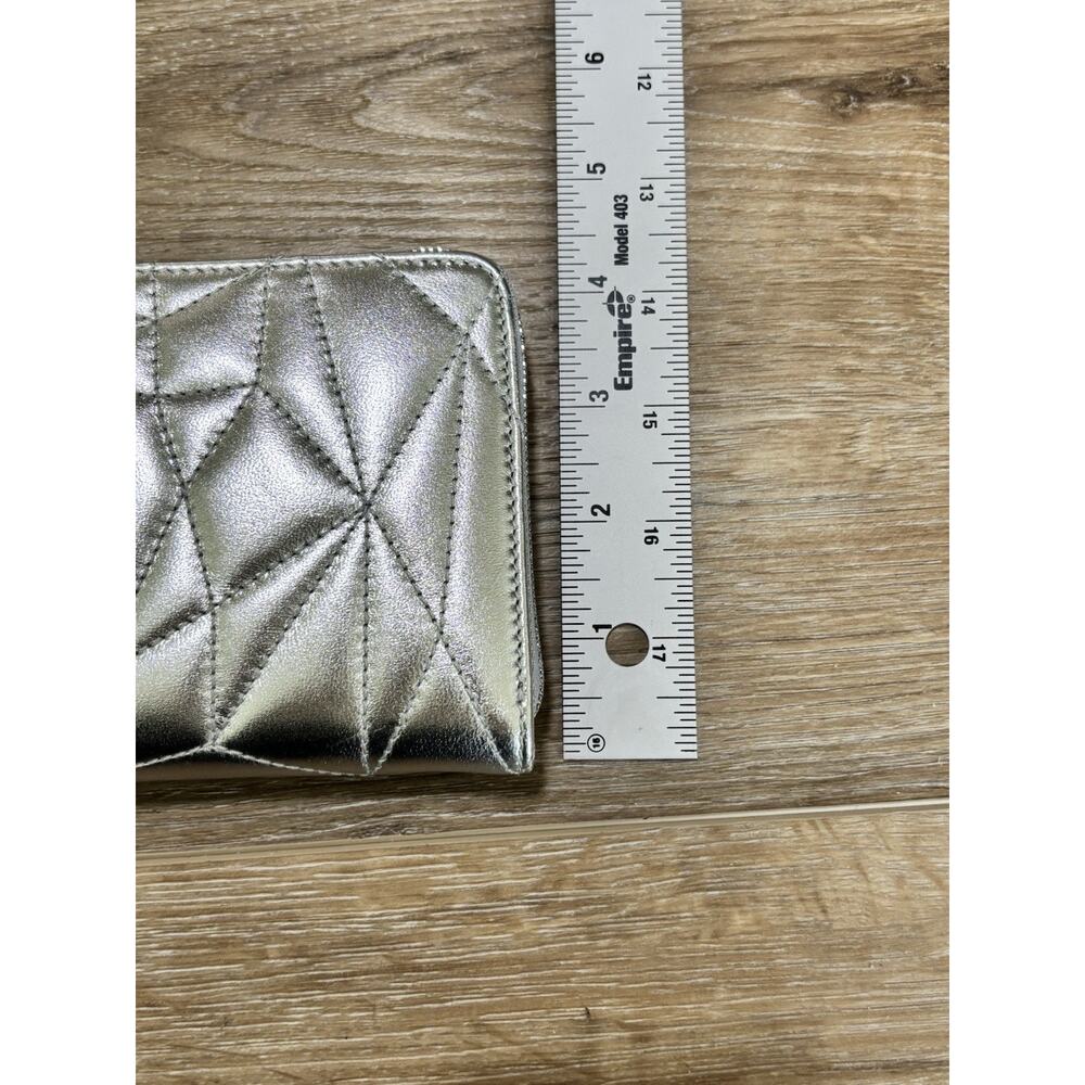 Tiffany & Co. Large Quilted Metallic Silver Zip Wallet NWT - Picture 8 of 9